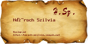 Hársch Szilvia névjegykártya